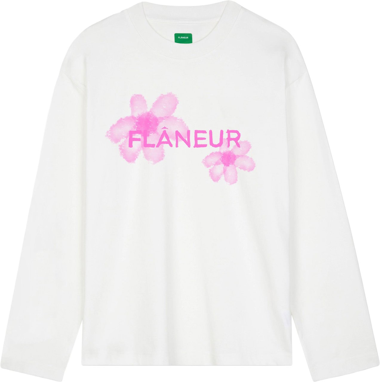 FLÂNEUR Floral Watercolor Long Sleeve | White Pink Wit