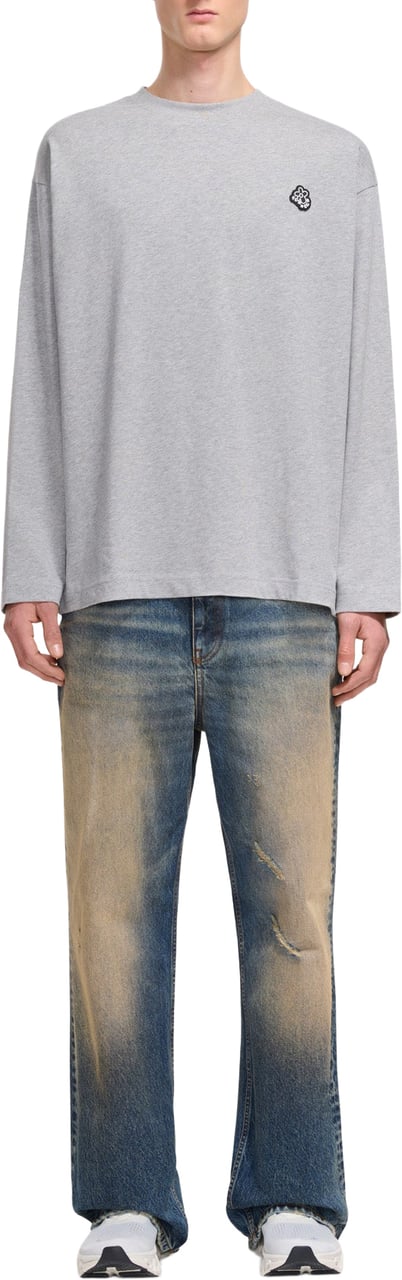 FLÂNEUR Rubber blossom longsleeve | Heather Grey Grijs