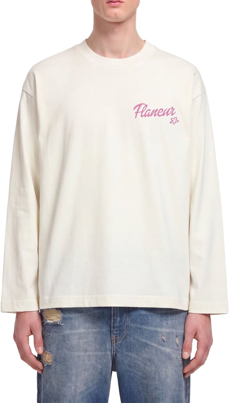 FLÂNEUR FH Doves Long Sleeve | White Wit