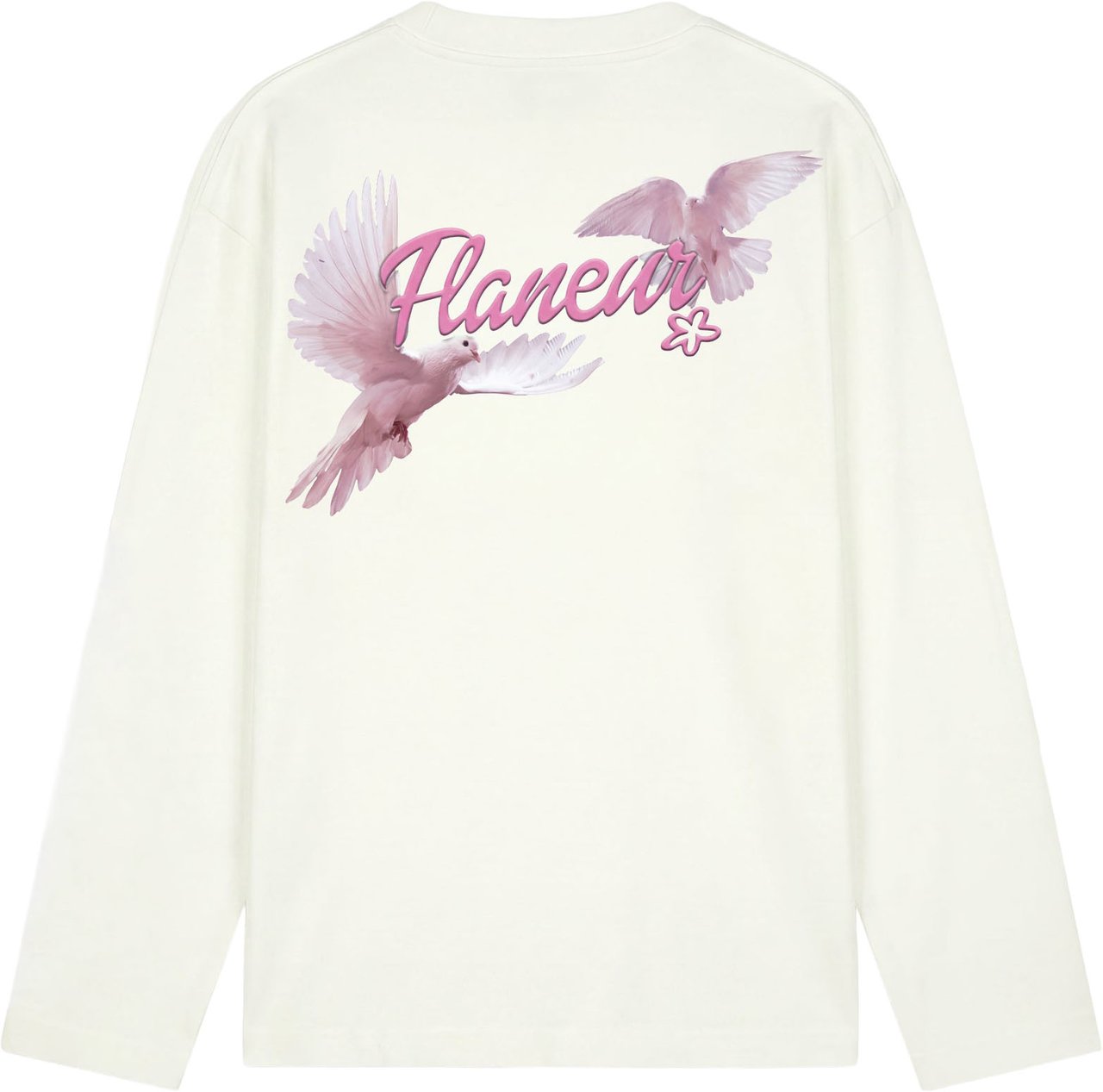 FLÂNEUR FH Doves Long Sleeve | White Wit