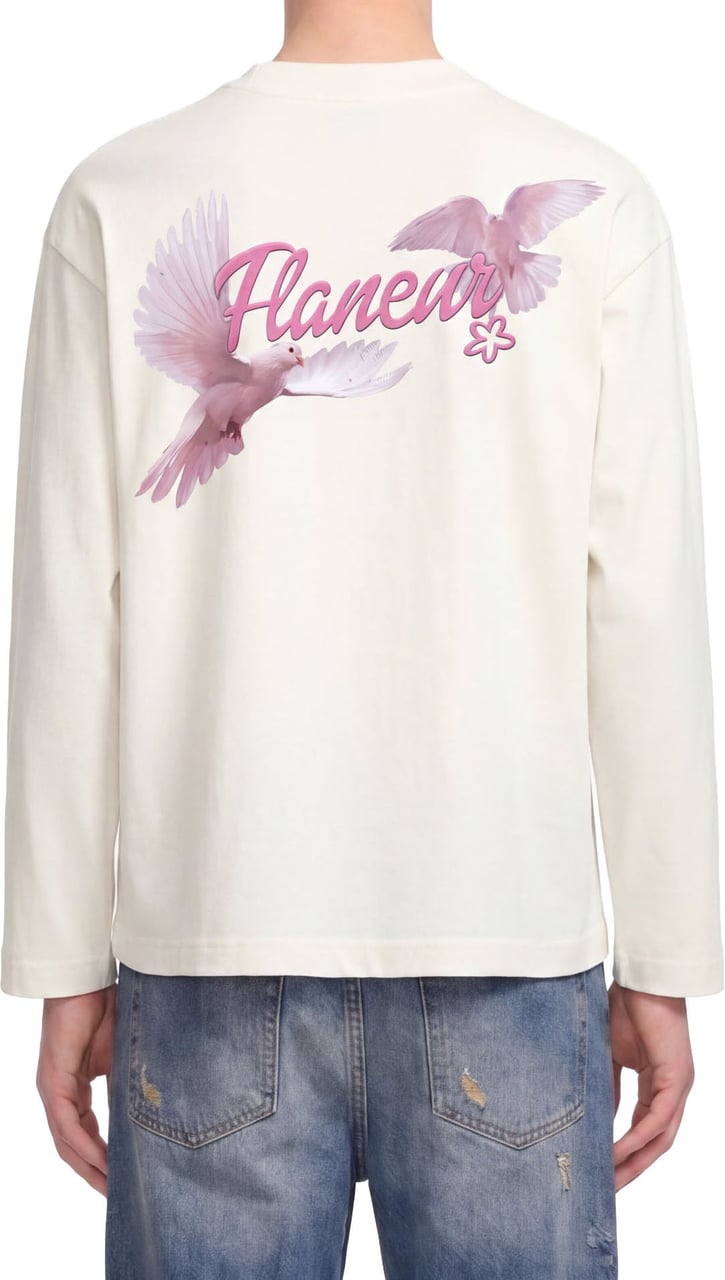 FLÂNEUR FH Doves Long Sleeve | White Wit