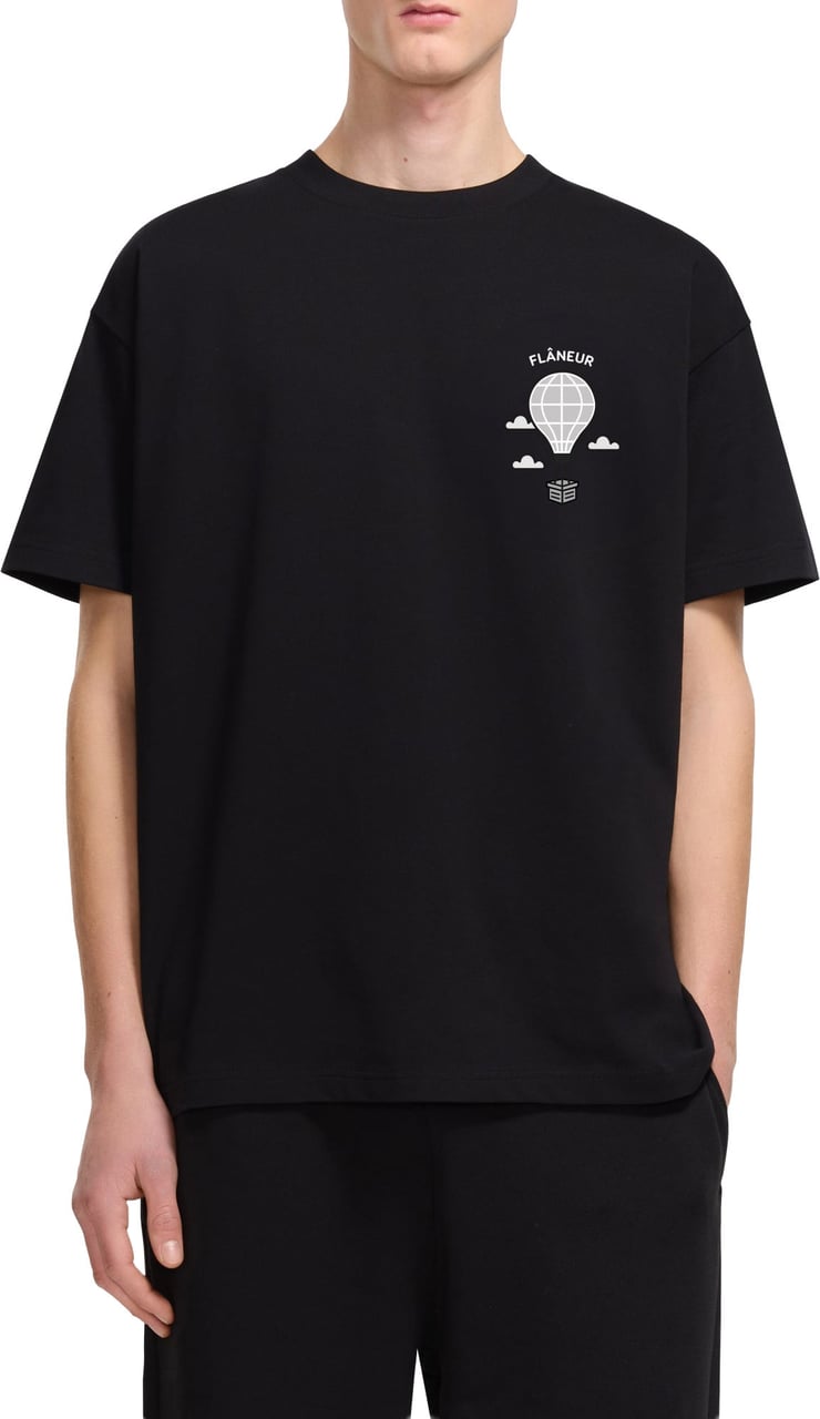 FLÂNEUR Balloon T-Shirt | Black Zwart