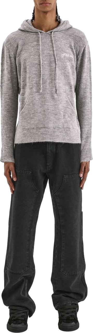 FLÂNEUR Signature Knit Hoodie | Grey Grijs