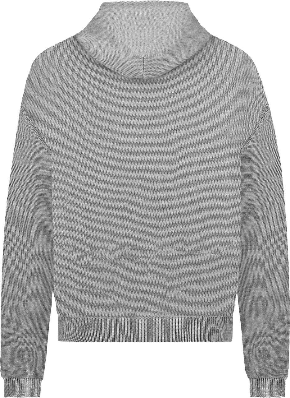 FLÂNEUR Signature Knit Hoodie | Grey Grijs