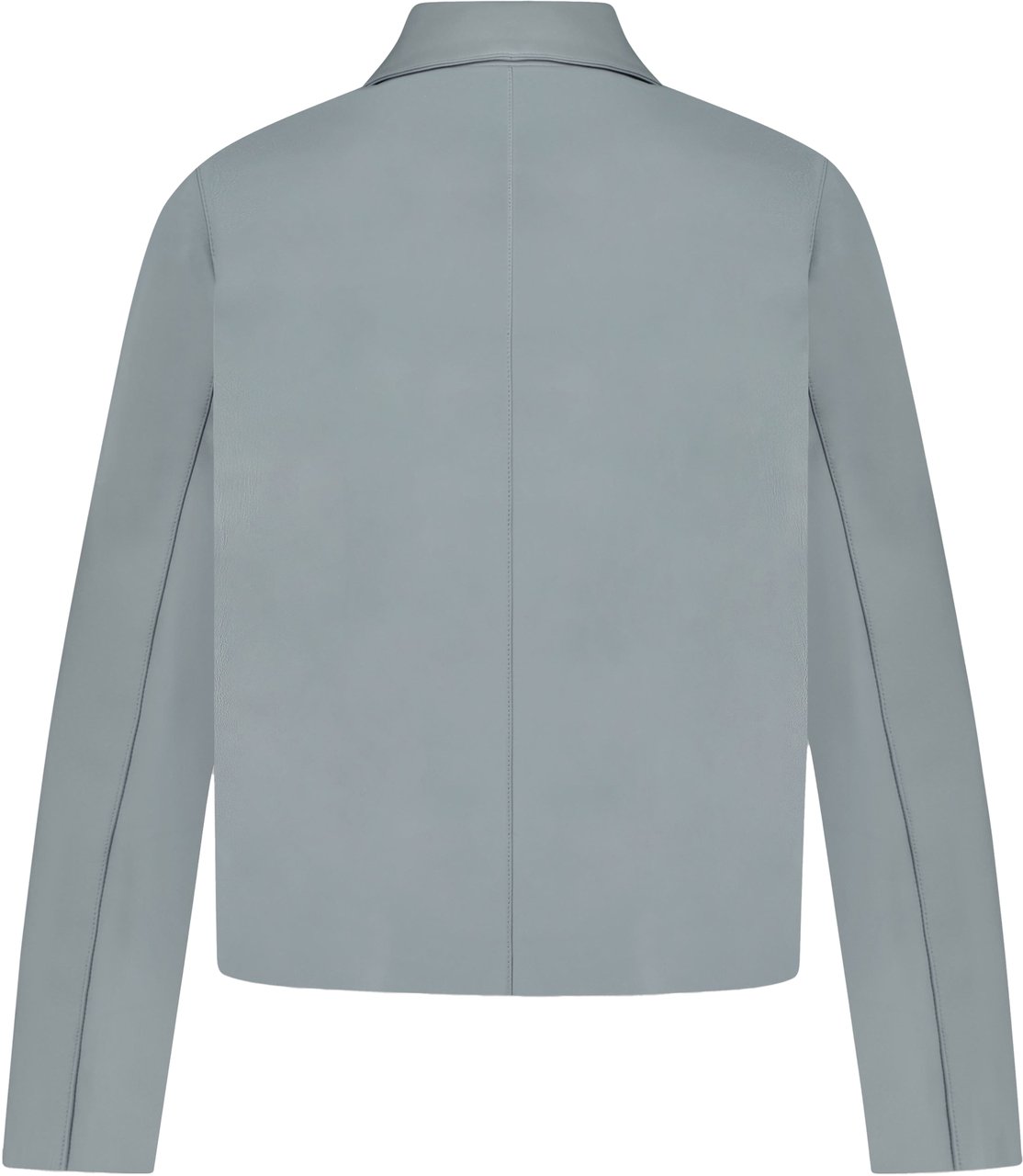 FLÂNEUR Leather Blouson Worker Jacket | Light Blue Blauw