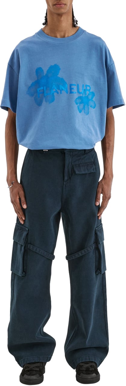 FLÂNEUR Phone Pocket Cargo Pants | Night Blue Blauw