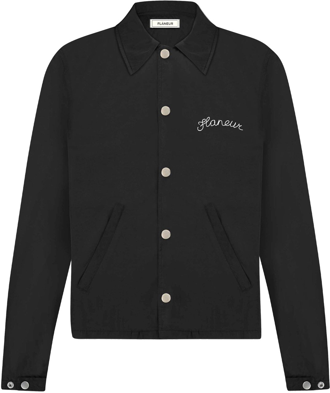 FLÂNEUR Signature Coach Jacket | Black Zwart