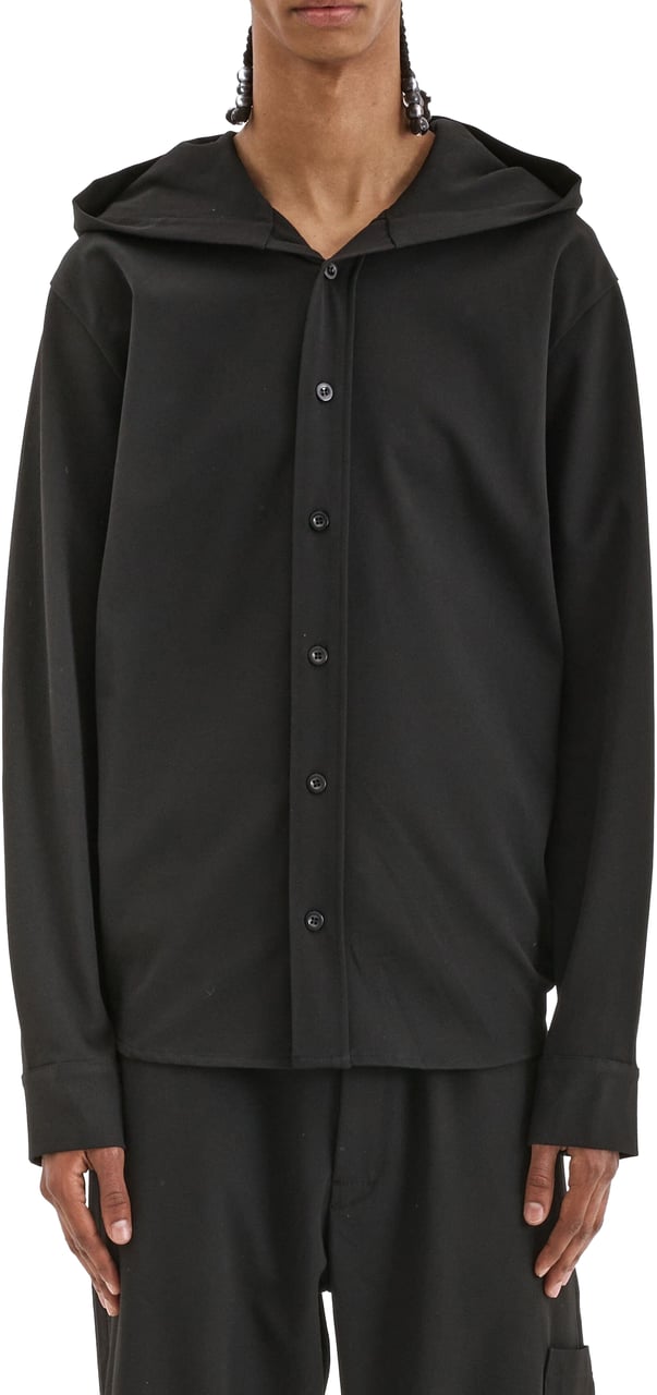 FLÂNEUR Atelier Hooded Shirt | Black Zwart