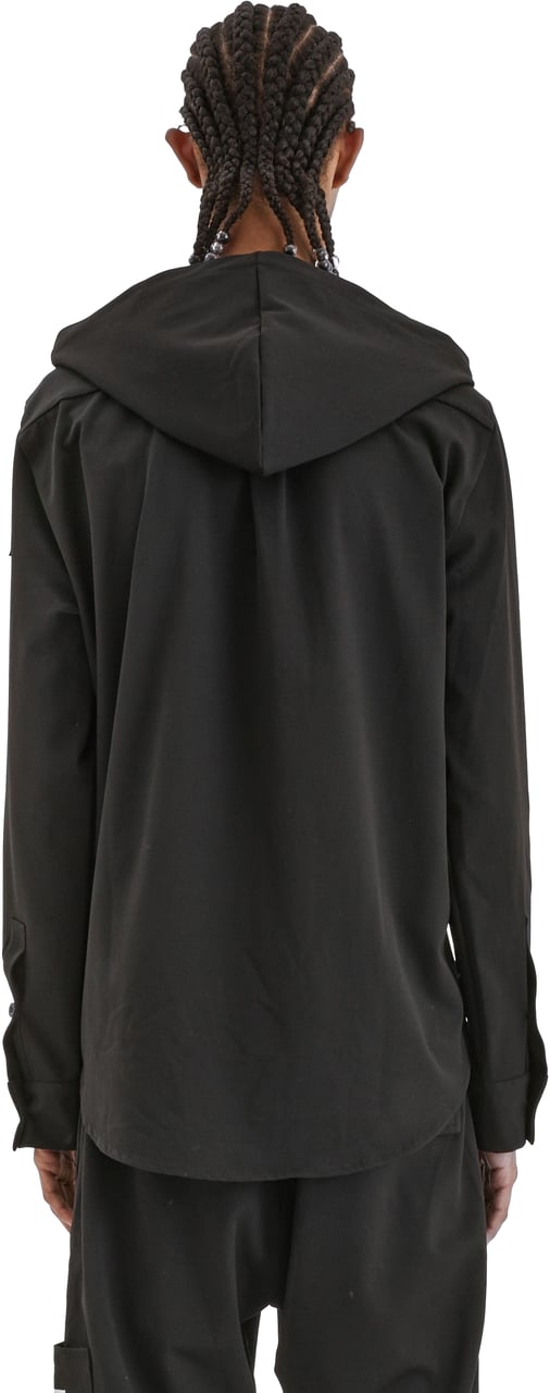FLÂNEUR Atelier Hooded Shirt | Black Zwart