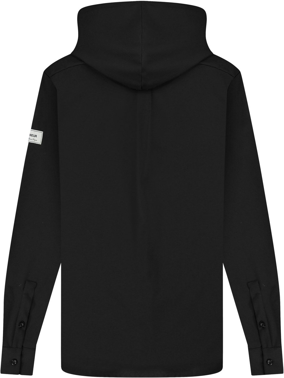 FLÂNEUR Atelier Hooded Shirt | Black Zwart