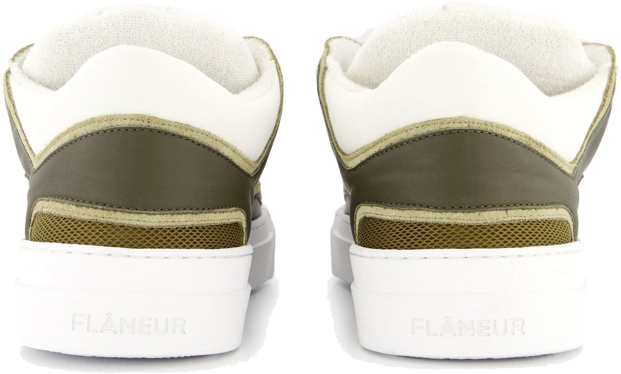FLÂNEUR Avenue Sneaker | White/Green Groen