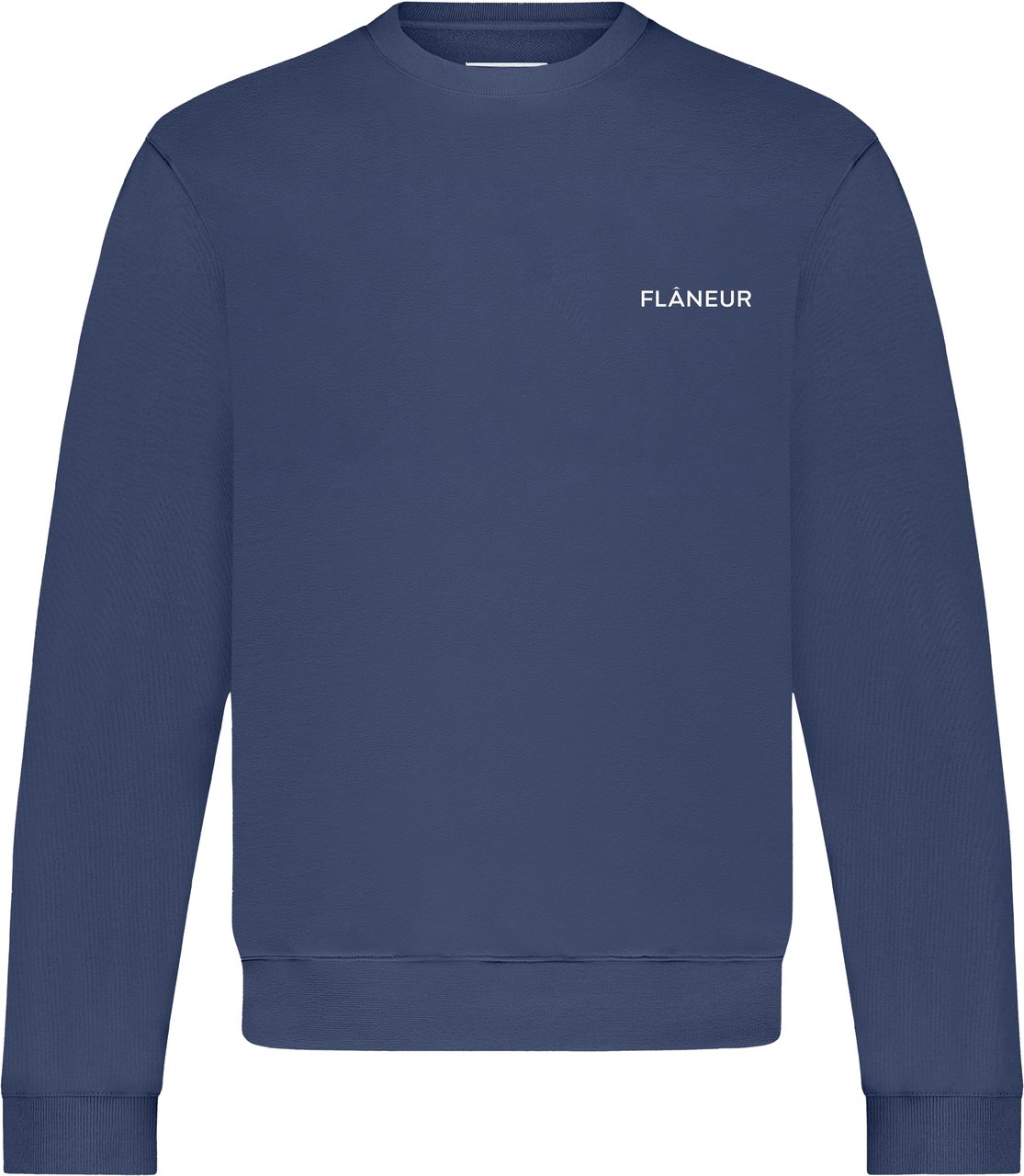 FLÂNEUR Essential Logo Sweater | Deep Blue Blauw