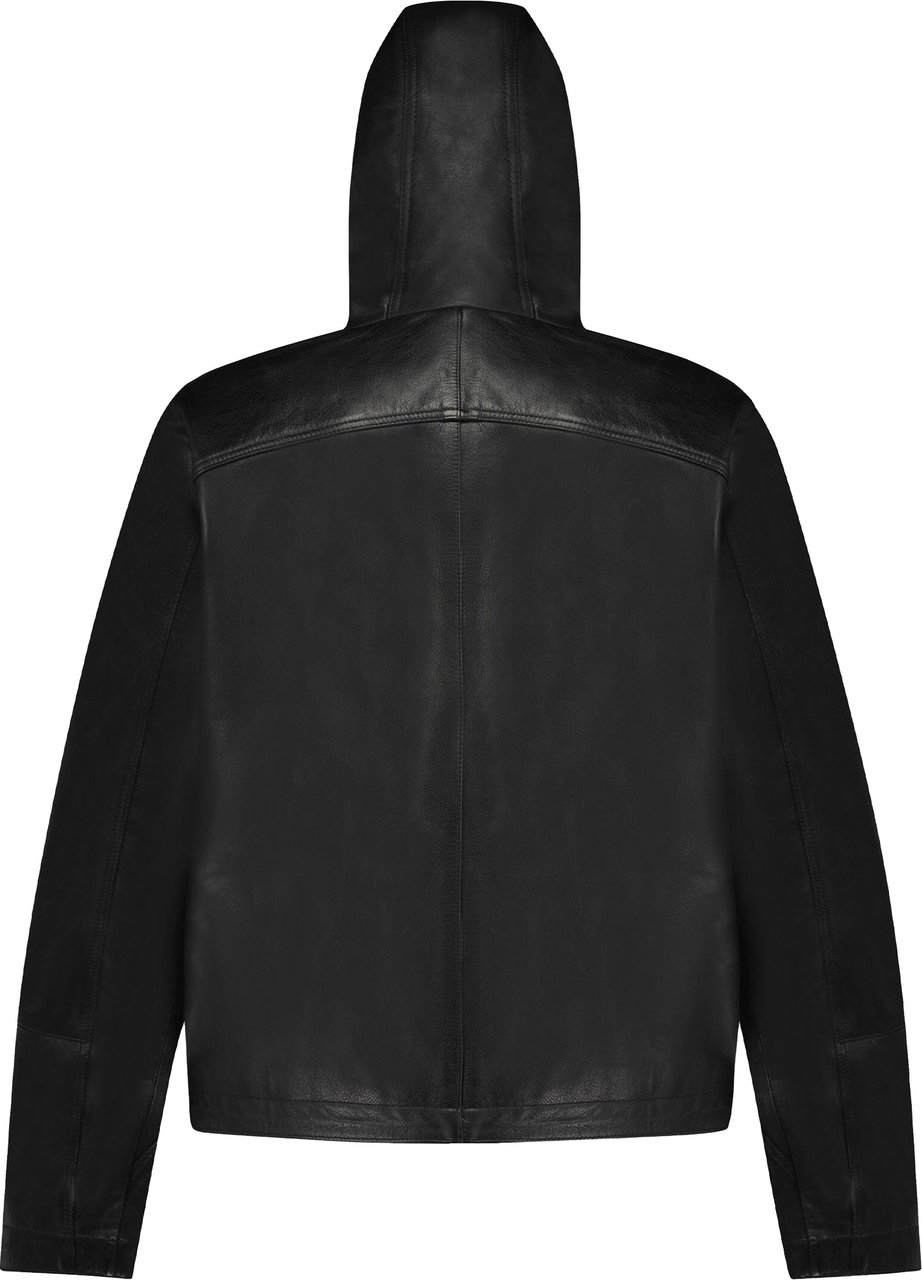 FLÂNEUR Leather Balaclava Jacket | Black Zwart