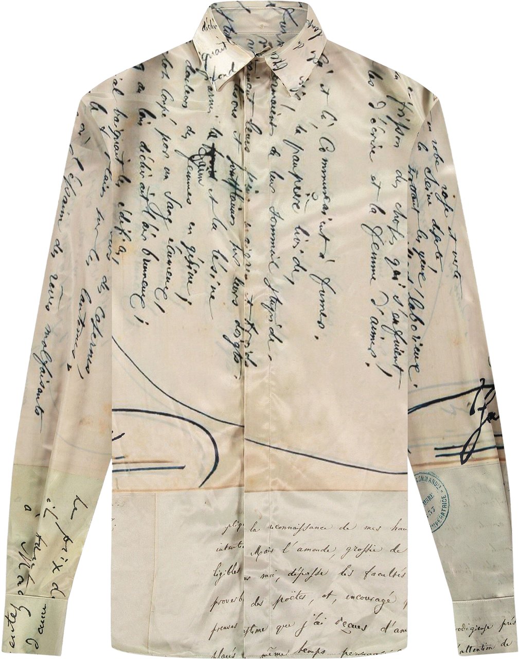 FLÂNEUR Letter Viscose Shirt | Beige Beige