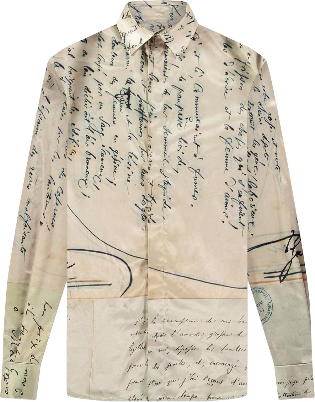 FLÂNEUR Letter Viscose Shirt | Beige Beige