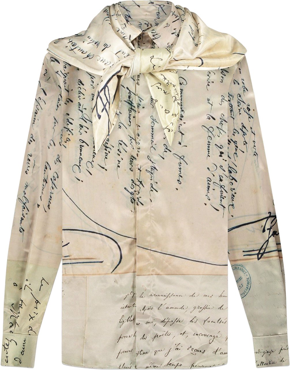FLÂNEUR Letter Viscose Shirt | Beige Beige