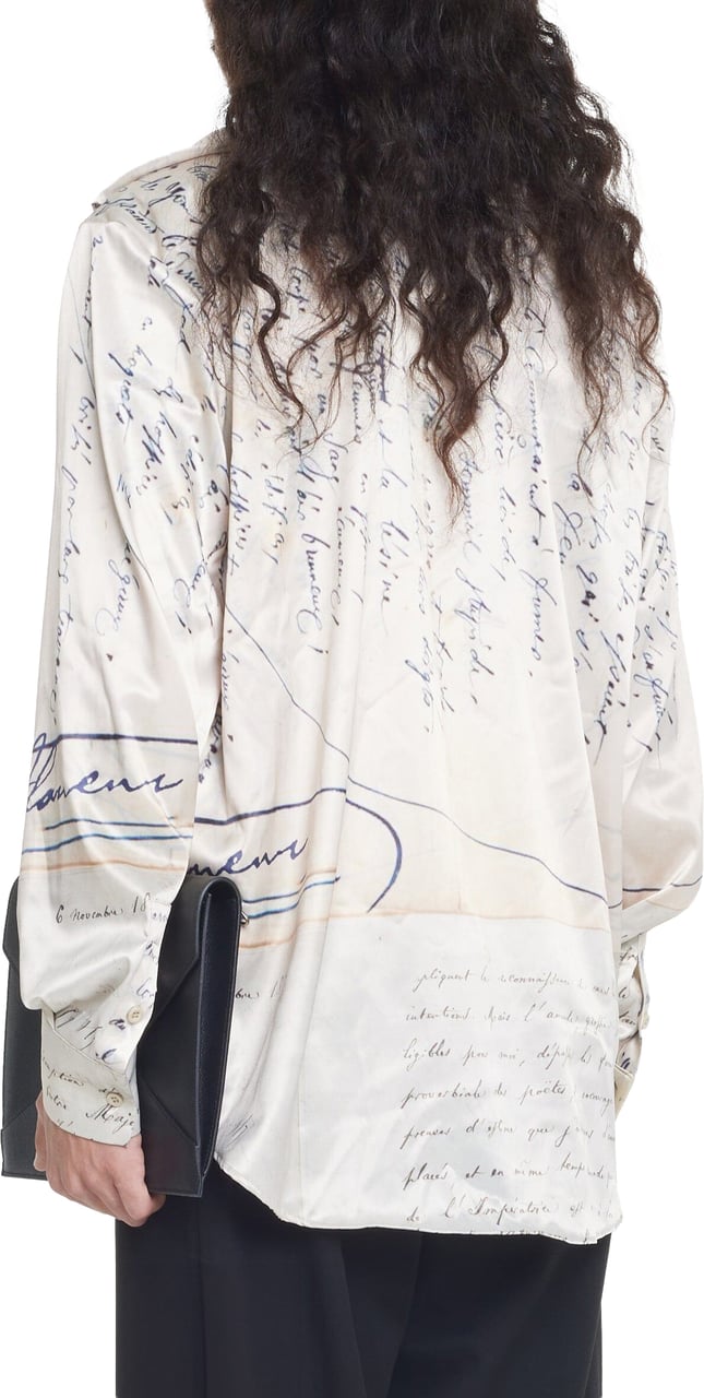 FLÂNEUR Letter Viscose Shirt | Beige Beige