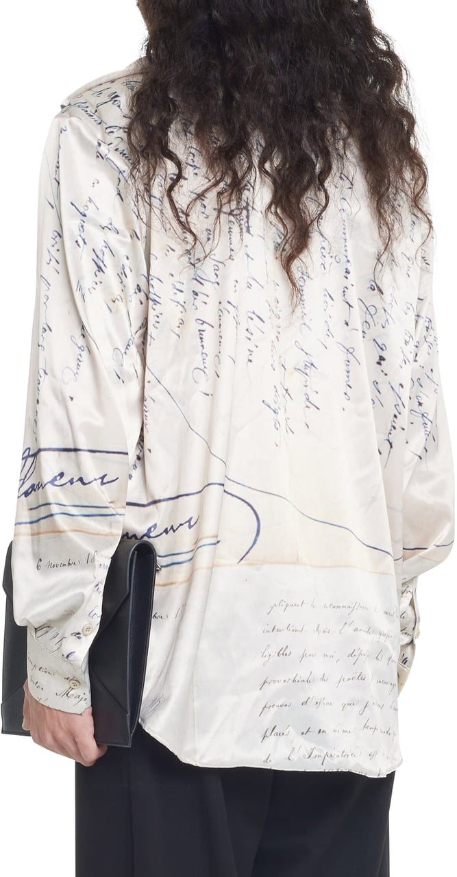 FLÂNEUR Letter Viscose Shirt | Beige Beige