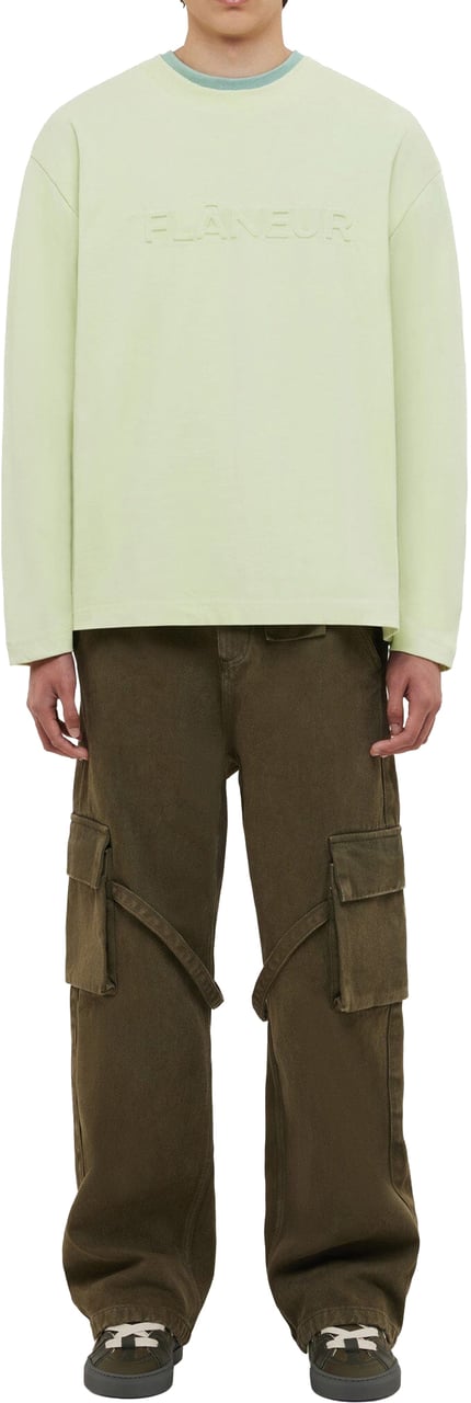 FLÂNEUR Phone Pocket Cargo Trousers | Army Green Groen