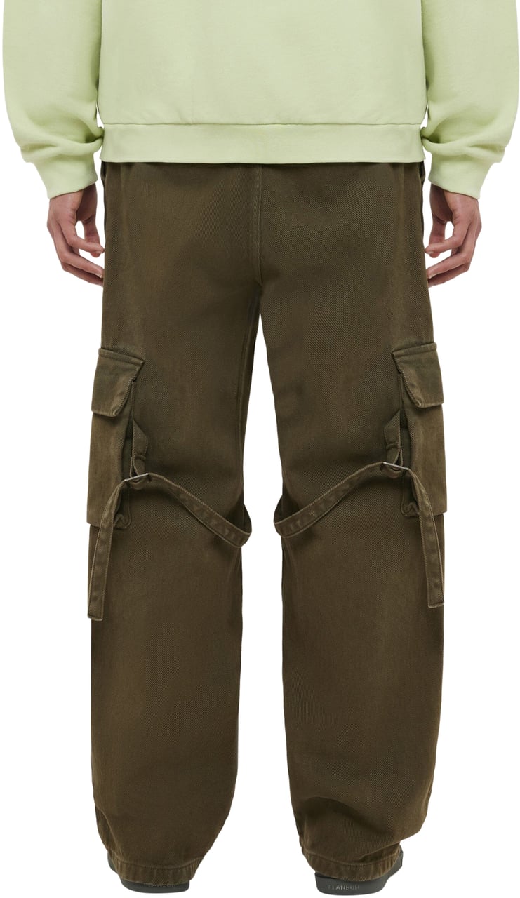 FLÂNEUR Phone Pocket Cargo Trousers | Army Green Groen