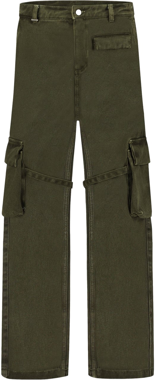 FLÂNEUR Phone Pocket Cargo Trousers | Army Green Groen