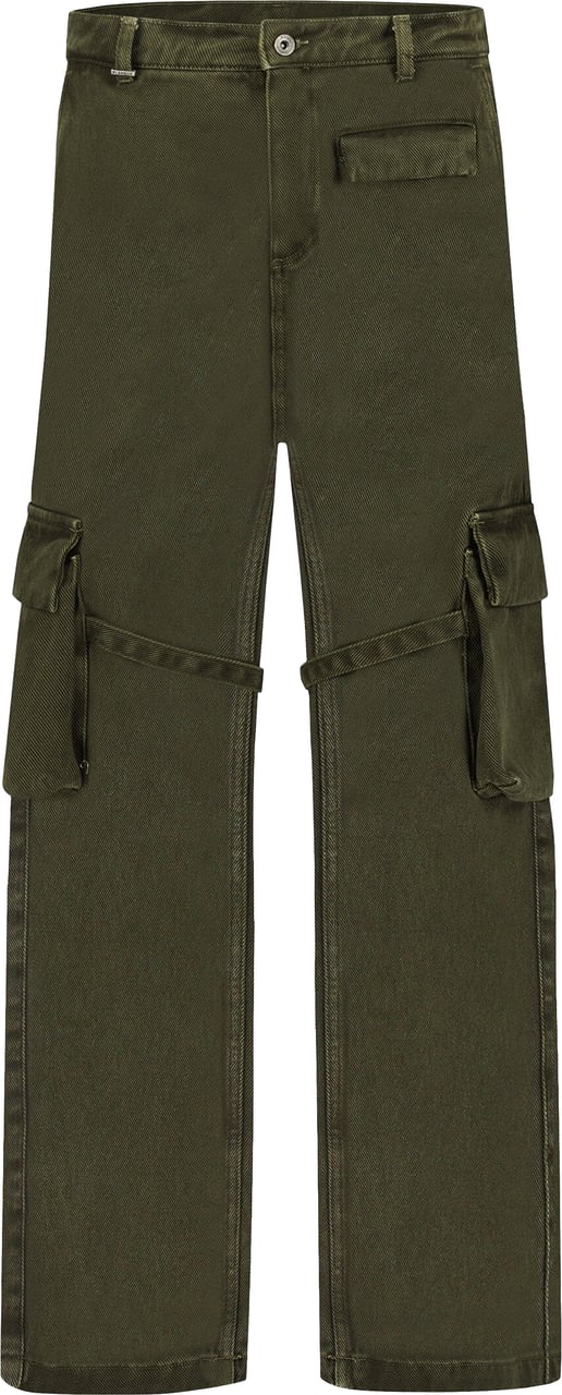 FLÂNEUR Phone Pocket Cargo Trousers | Army Green Groen