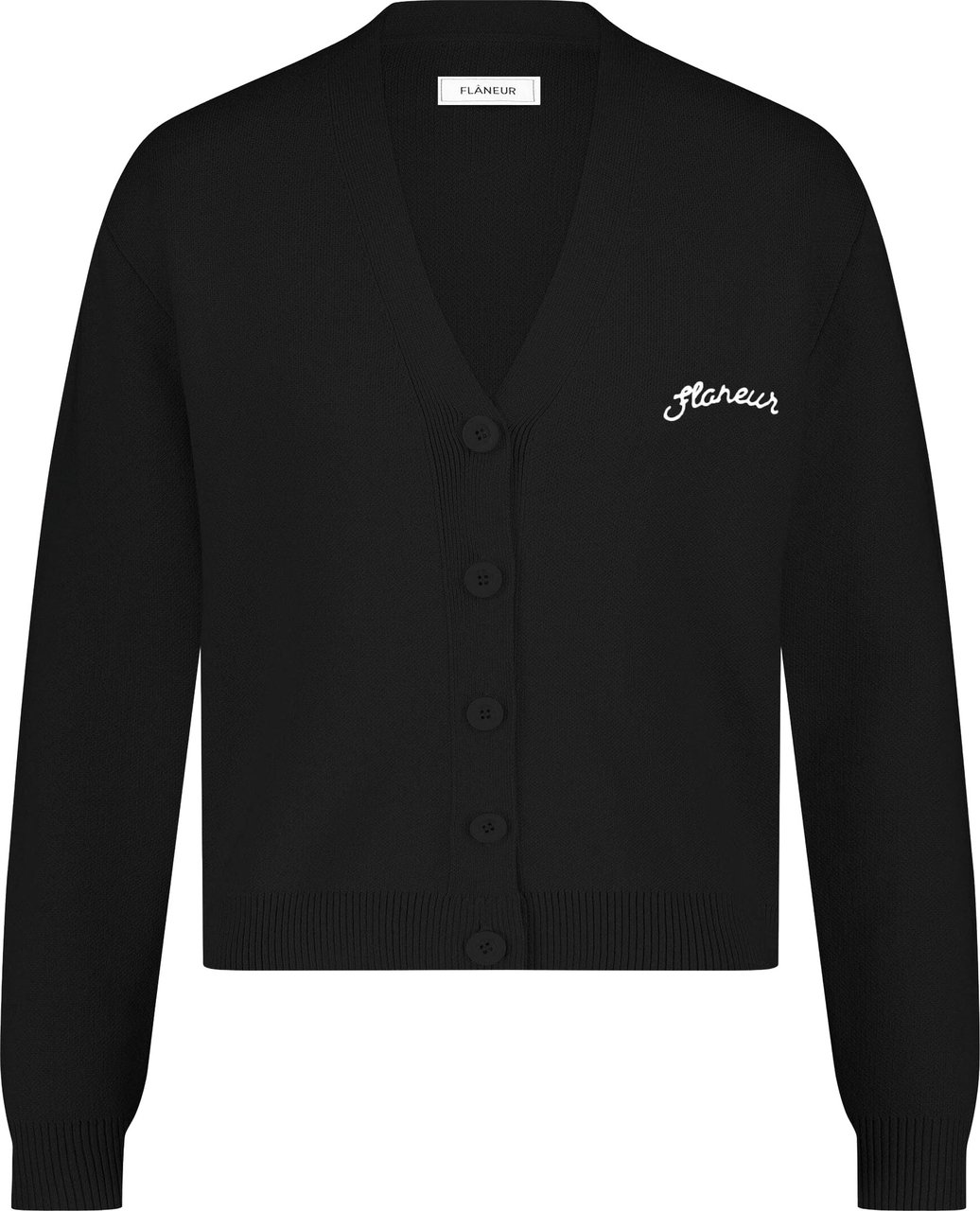 FLÂNEUR Signature Cardigan | Black Zwart