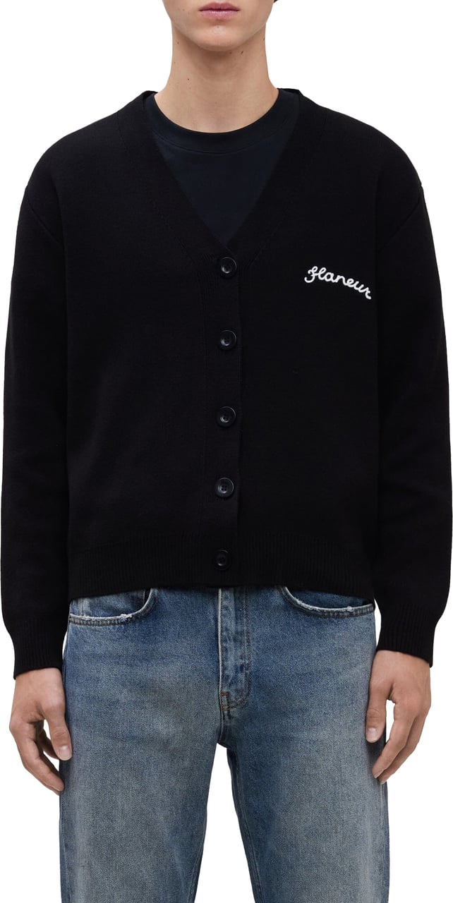 FLÂNEUR Signature Cardigan | Black Zwart