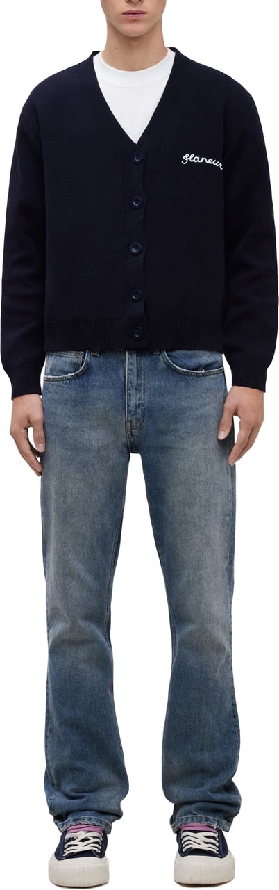 FLÂNEUR Signature Cardigan | Navy Blauw
