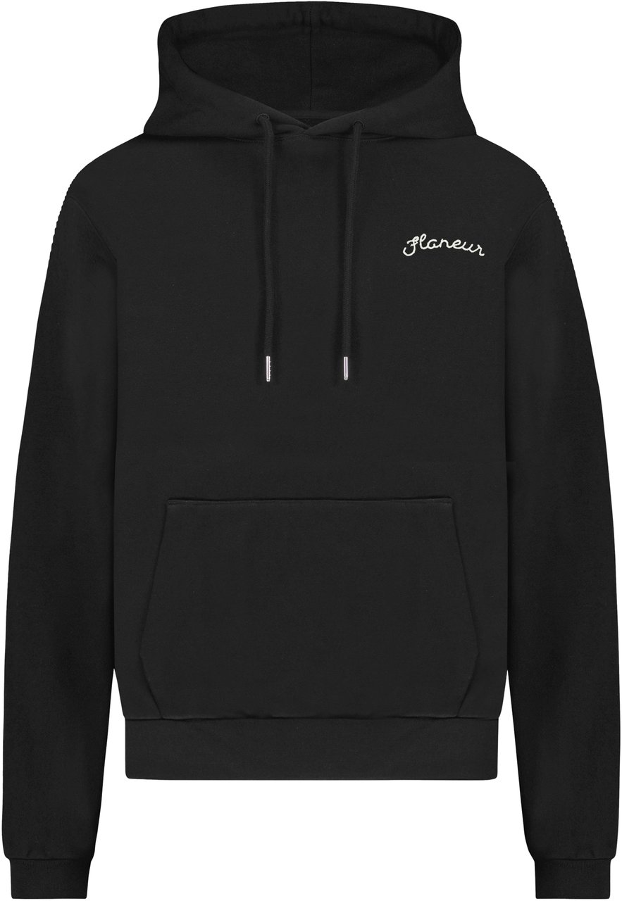 FLÂNEUR Signature Hoodie | Black Zwart