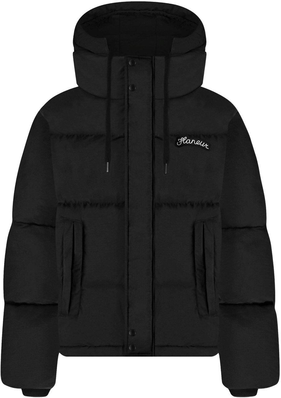FLÂNEUR Signature Puffer Jacket | Black Zwart