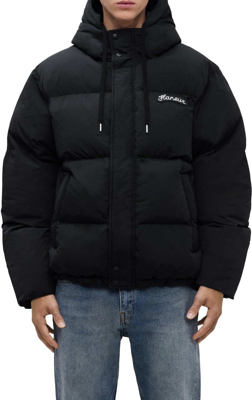 FLÂNEUR Signature Puffer Jacket | Black Zwart