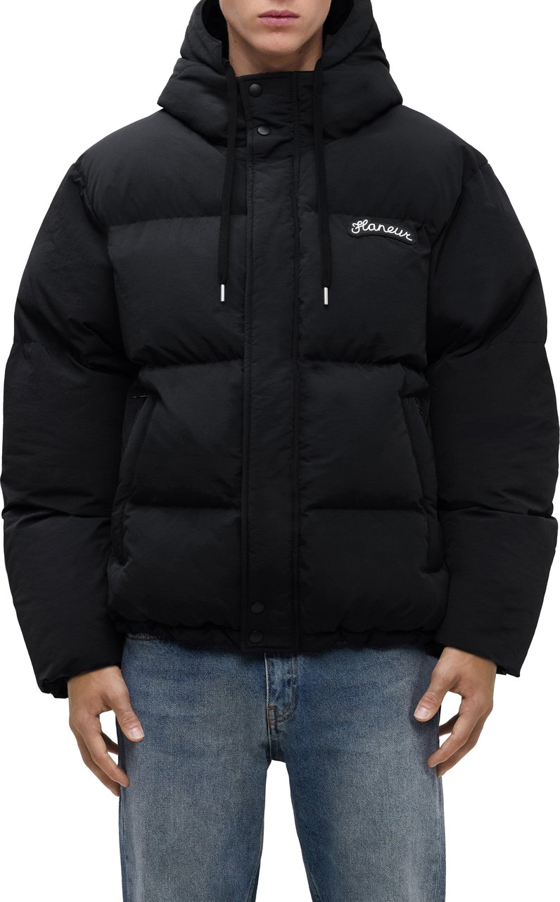 FLÂNEUR Signature Puffer Jacket | Black Zwart