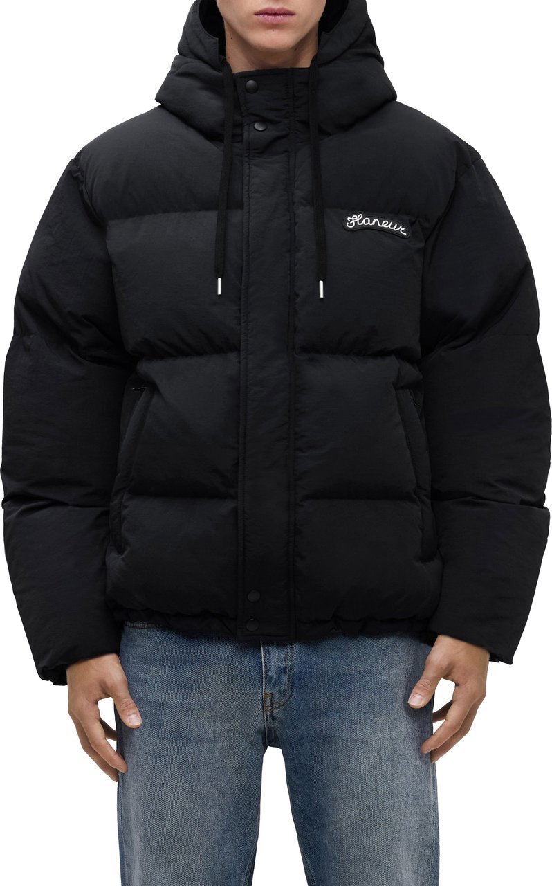 FLÂNEUR Signature Puffer Jacket | Black Zwart