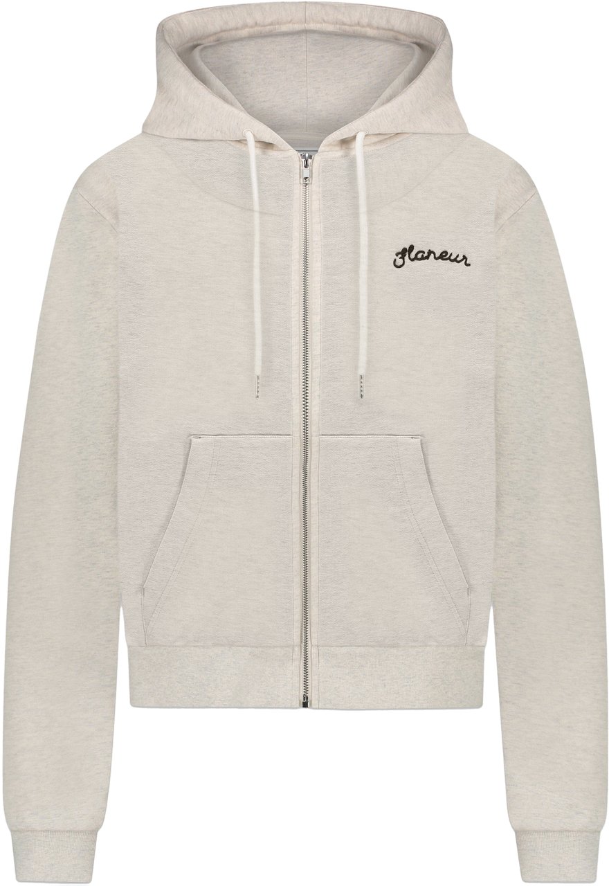 FLÂNEUR Signature Zip-Up Hoodie | Heather Cool Grey Grijs