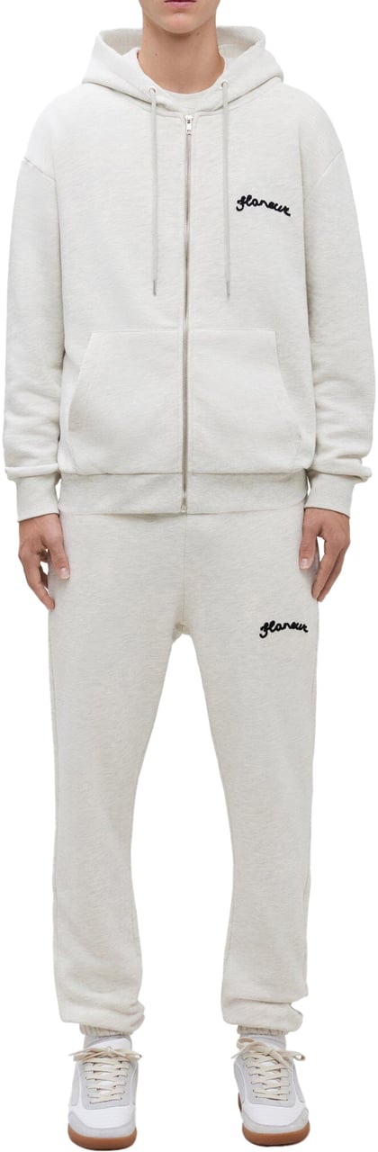FLÂNEUR Signature Zip-Up Hoodie | Heather Cool Grey Grijs