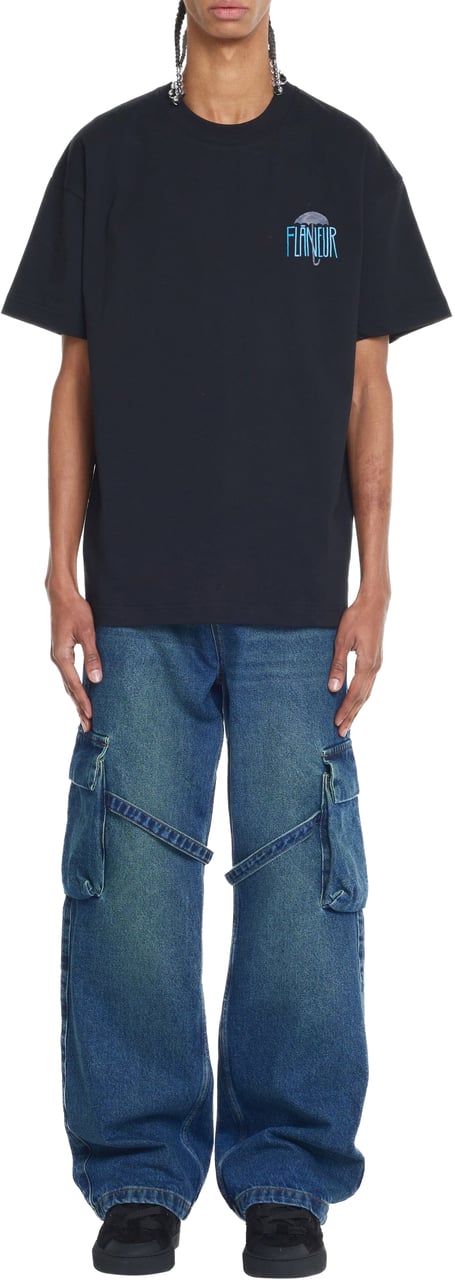 FLÂNEUR Upside Down T-Shirt | Black Zwart