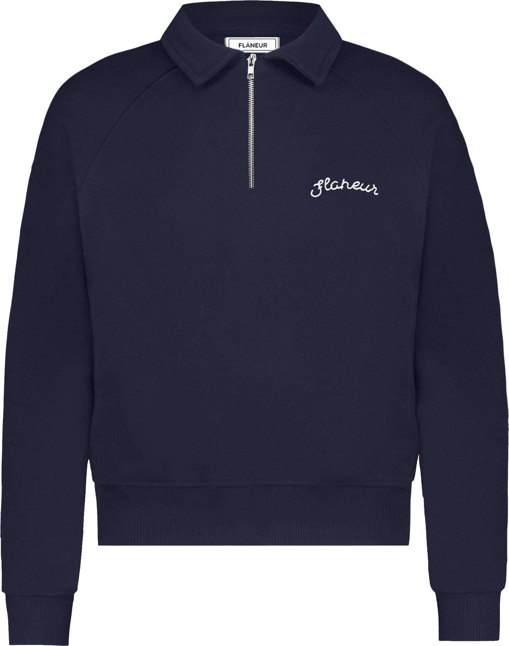FLÂNEUR Signature Raglan Half Zip | Navy Blauw