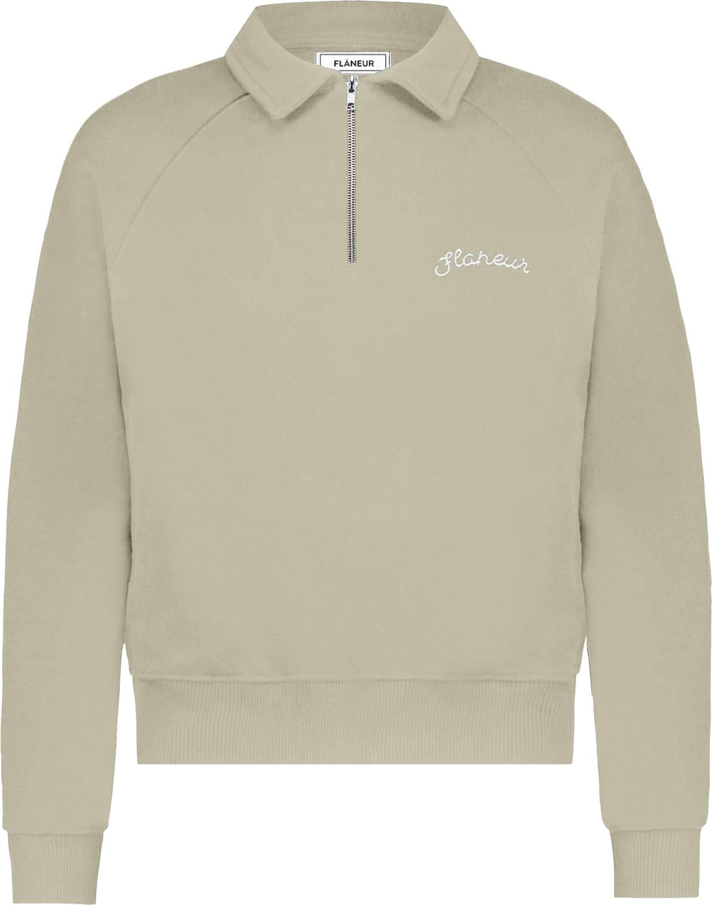 FLÂNEUR Signature Raglan Half Zip | Beige Beige