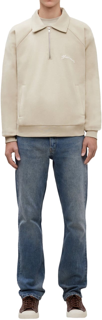 FLÂNEUR Signature Raglan Half Zip | Beige Beige