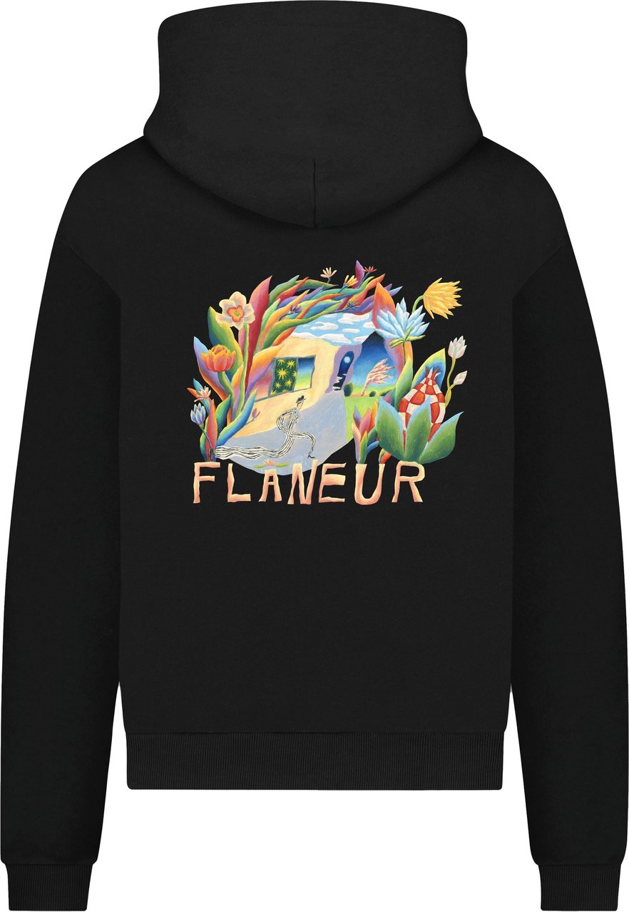 FLÂNEUR Passage of Time Hoodie | Black Zwart