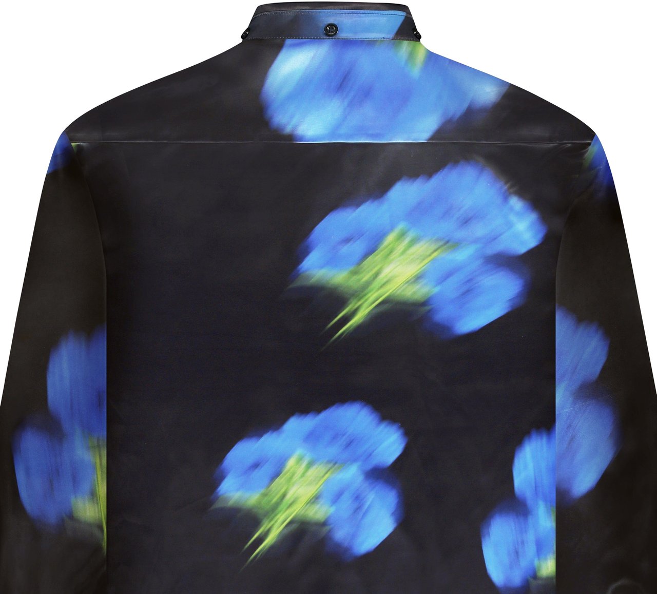 FLÂNEUR Blurred Flower Hooded Shirt | Black Zwart