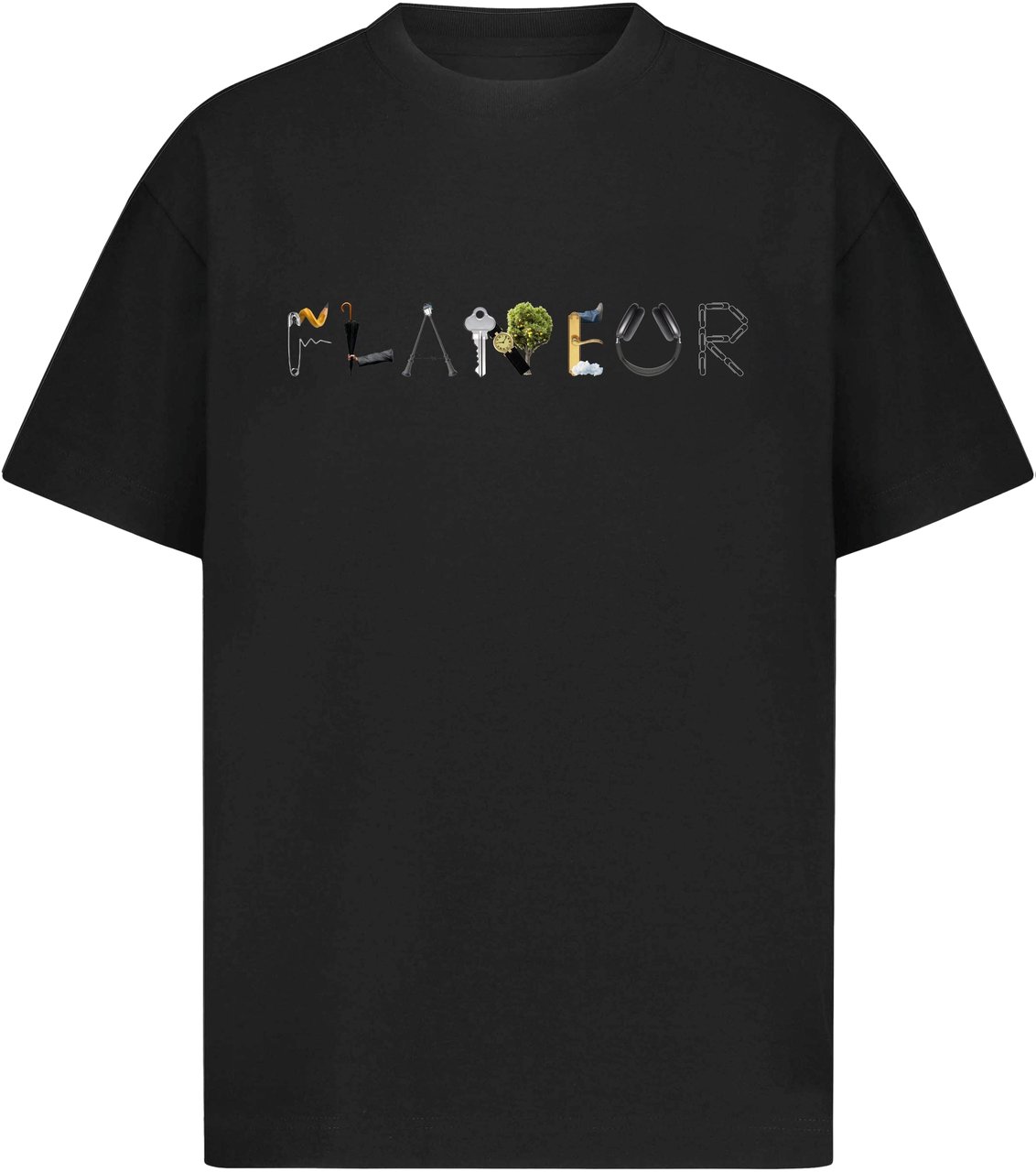 FLÂNEUR Objects T-Shirt | Black Zwart
