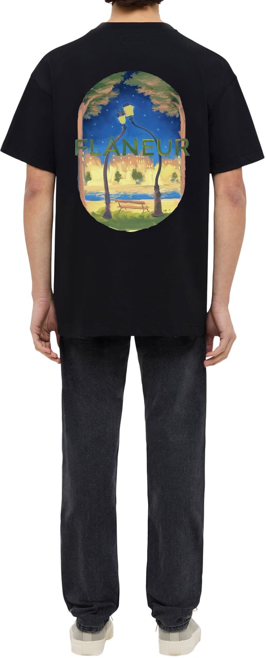 FLÂNEUR Lanterns of Love T-Shirt | Black Zwart