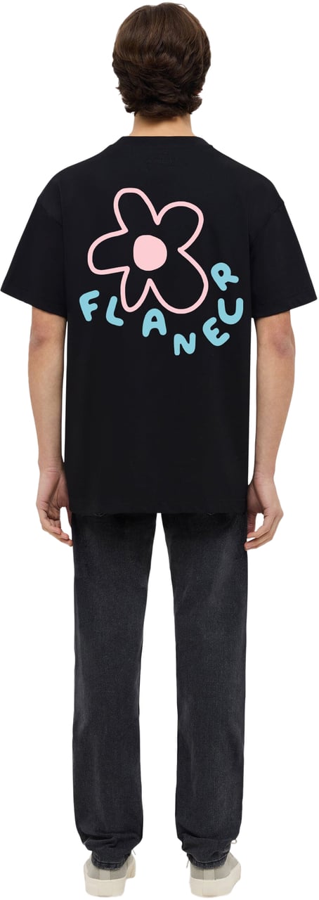 FLÂNEUR Blossom T-Shirt | Black Zwart