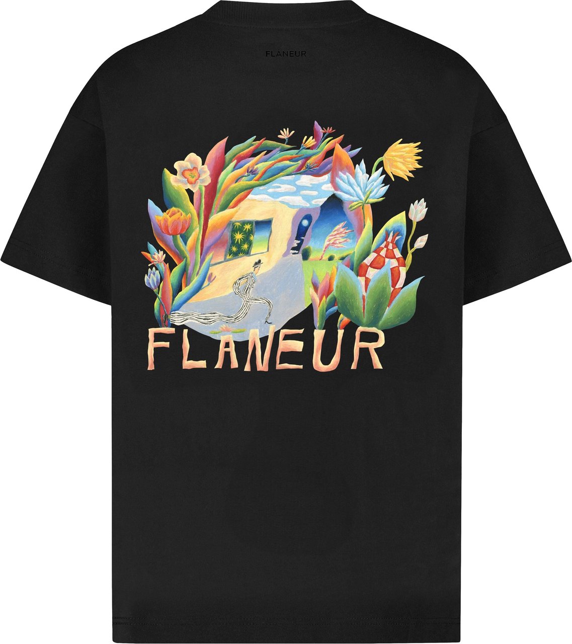 FLÂNEUR Passage of Time T-Shirt | Black Zwart
