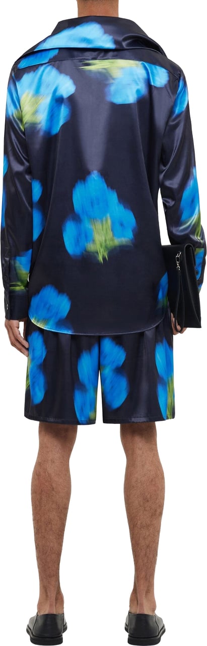 FLÂNEUR Blurred Flower Shorts | Black Zwart