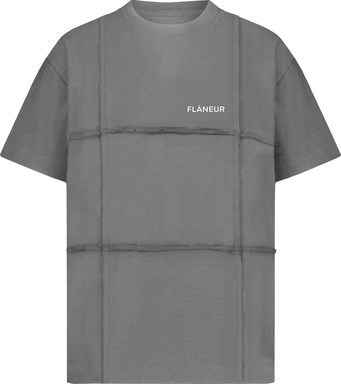 FLÂNEUR Cut & Sew T-Shirt | Concrete Grey Grijs