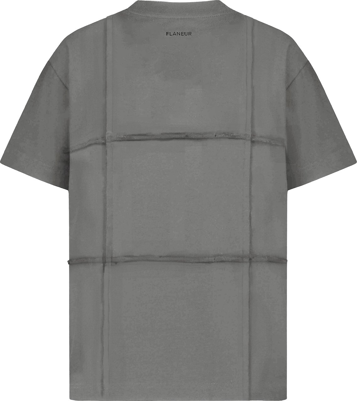 FLÂNEUR Cut & Sew T-Shirt | Concrete Grey Grijs