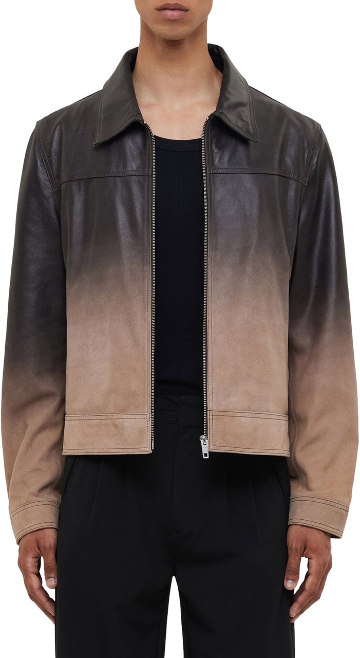FLÂNEUR Leather Moto Jacket | Faded Brown Bruin
